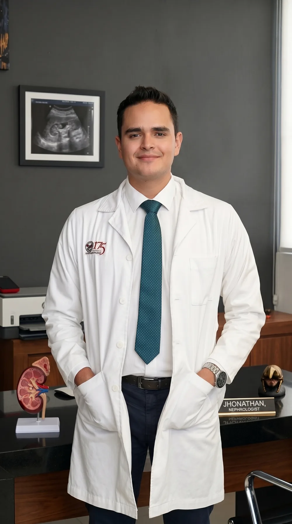 Retrato del Dr. Jonathan Mireles, nefrólogo e internista en Puebla