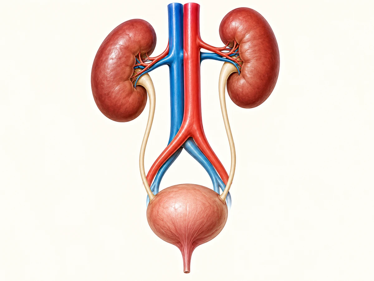 Ilustración del sistema renal para explicar la consulta de nefrología