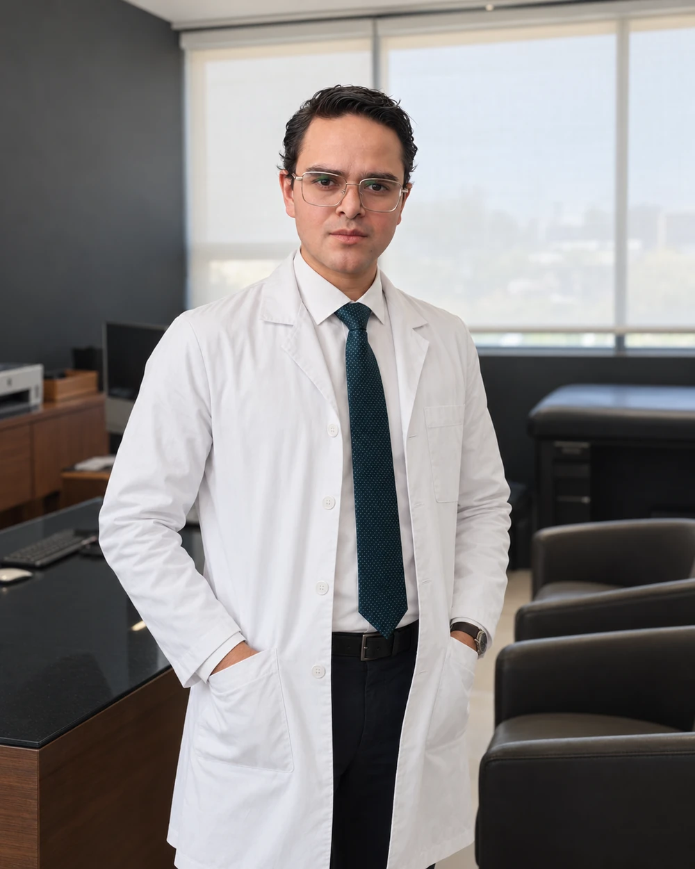 Retrato del Dr. Jonathan Mireles, nefrólogo e internista en Puebla